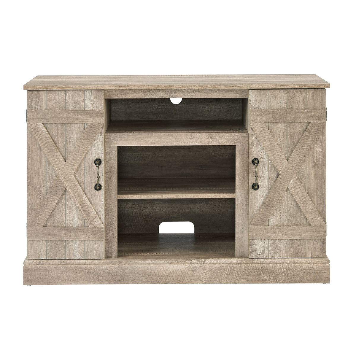 Fun Orange TV-STAND Farmhouse/Rustic Light Gray Tv Cabinet (Accommodates TVs up to 50-in)