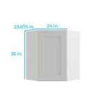 RELIABILT Parkstone 24-in W x 36-in H x 12-in D White Diagonal Wall Fully Assembled Plywood Cabinet (Shaker Door Style)