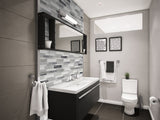 Elida Ceramica Bianca Blended 12-in x 12-in Polished Natural Stone Marble Linear Mosaic Wall Tile