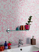 Apollo Tile Mingles White and Soft Pink 11-1/2-in x 11-1/2-in Glossy Glass Uniform Squares Floor and Wall Tile (18.69-sq. ft/ Carton)