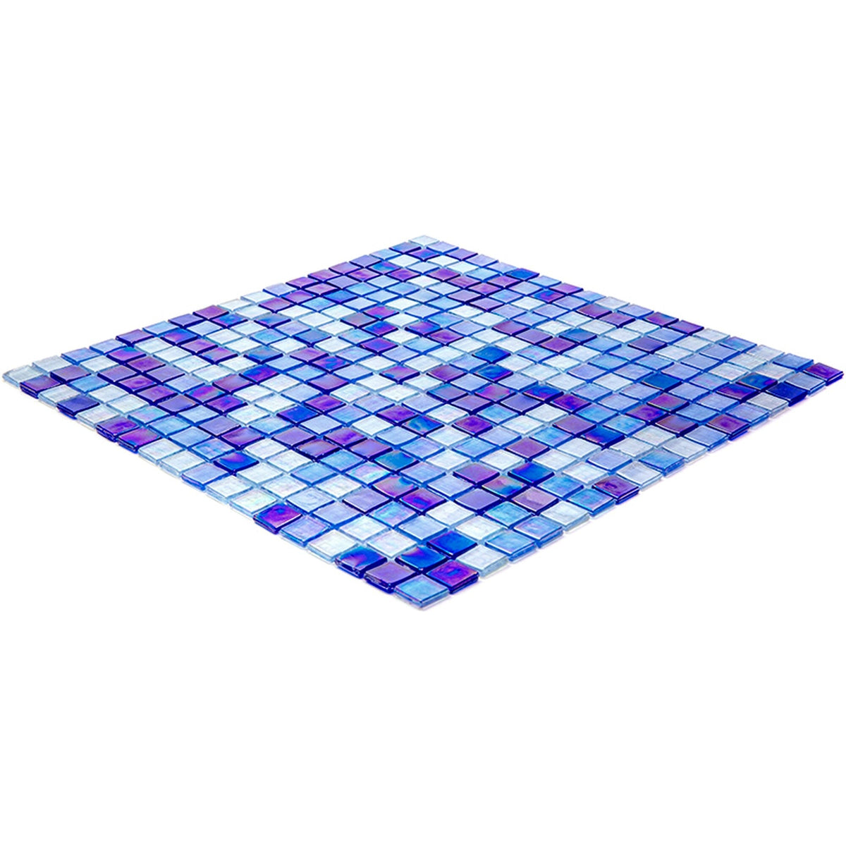 Apollo Tile Mingles Royal Blue and White 11-1/2-in x 11-1/2-in Glossy Glass Uniform Squares Floor and Wall Tile (18.69-sq. ft/ Carton)