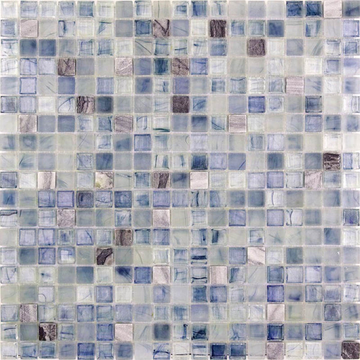 Apollo Tile Mingles Stone Blue and Gray 11-1/2-in x 11-1/2-in Glossy Glass Uniform Squares Floor and Wall Tile (18.69-sq. ft/ Carton)