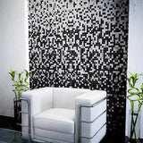 Apollo Tile Mingles White and Black 12-in x 12-in Glossy Glass Uniform Squares Floor and Wall Tile (20-sq. ft/ Carton)