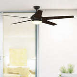 Fanimation Studio Collection Covert 64-in Aged Bronze LED Indoor/Outdoor Ceiling Fan with Light Kit and Remote, 5-Blade