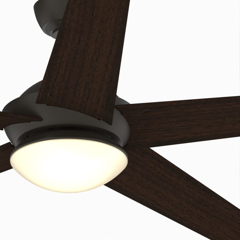 Fanimation Studio Collection Covert 64-in Aged Bronze LED Indoor/Outdoor Ceiling Fan with Light Kit and Remote, 5-Blade