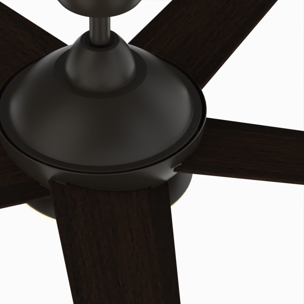 Fanimation Studio Collection Covert 64-in Aged Bronze LED Indoor/Outdoor Ceiling Fan with Light Kit and Remote, 5-Blade