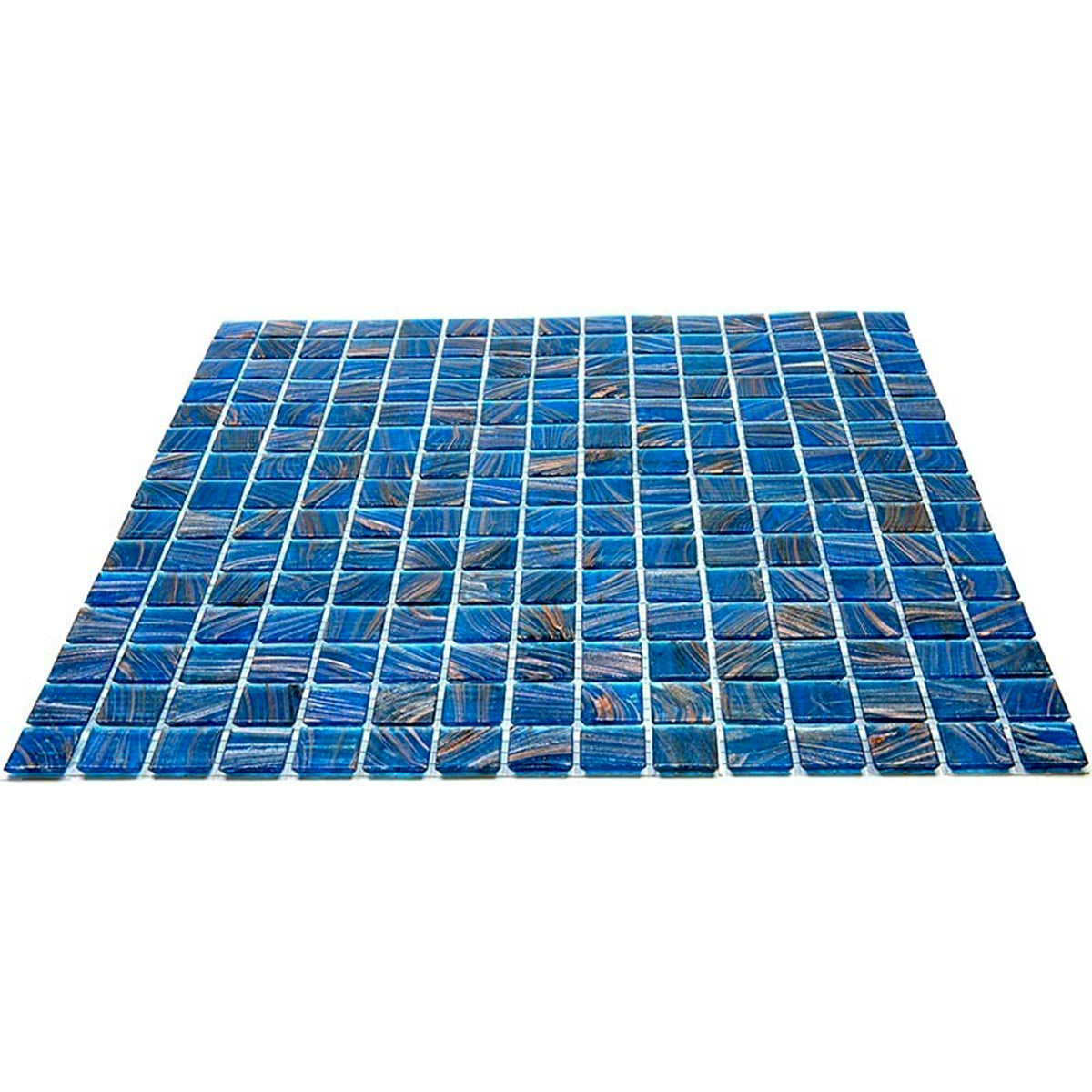 Apollo Tile Celestial Yale Blue and Gold 12-in x 12-in Glossy Glass Uniform Squares Floor and Wall Tile (20-sq. ft/ Carton)