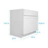 RELIABILT Fairplay 36-in W x 34.5-in H x 24-in D White 1-Drawer Base Ready To Assemble Plywood Cabinet (Recessed Panel Shaker Door Style)