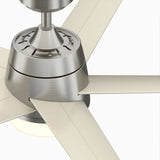 Fanimation Studio Collection Berlin 52-in Brushed Nickel LED Indoor/Outdoor Ceiling Fan with Remote (5-Blade)
