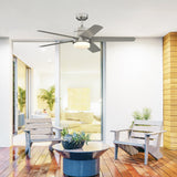 Fanimation Studio Collection Berlin 52-in Brushed Nickel LED Indoor/Outdoor Ceiling Fan with Remote (5-Blade)