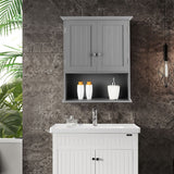 Goplus 8-in x 28-in x 23.5-in Grey Soft Close Bathroom Wall Cabinet