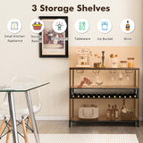 Goplus 300-Bottle Rustic Brown Wood Wine Cabinet