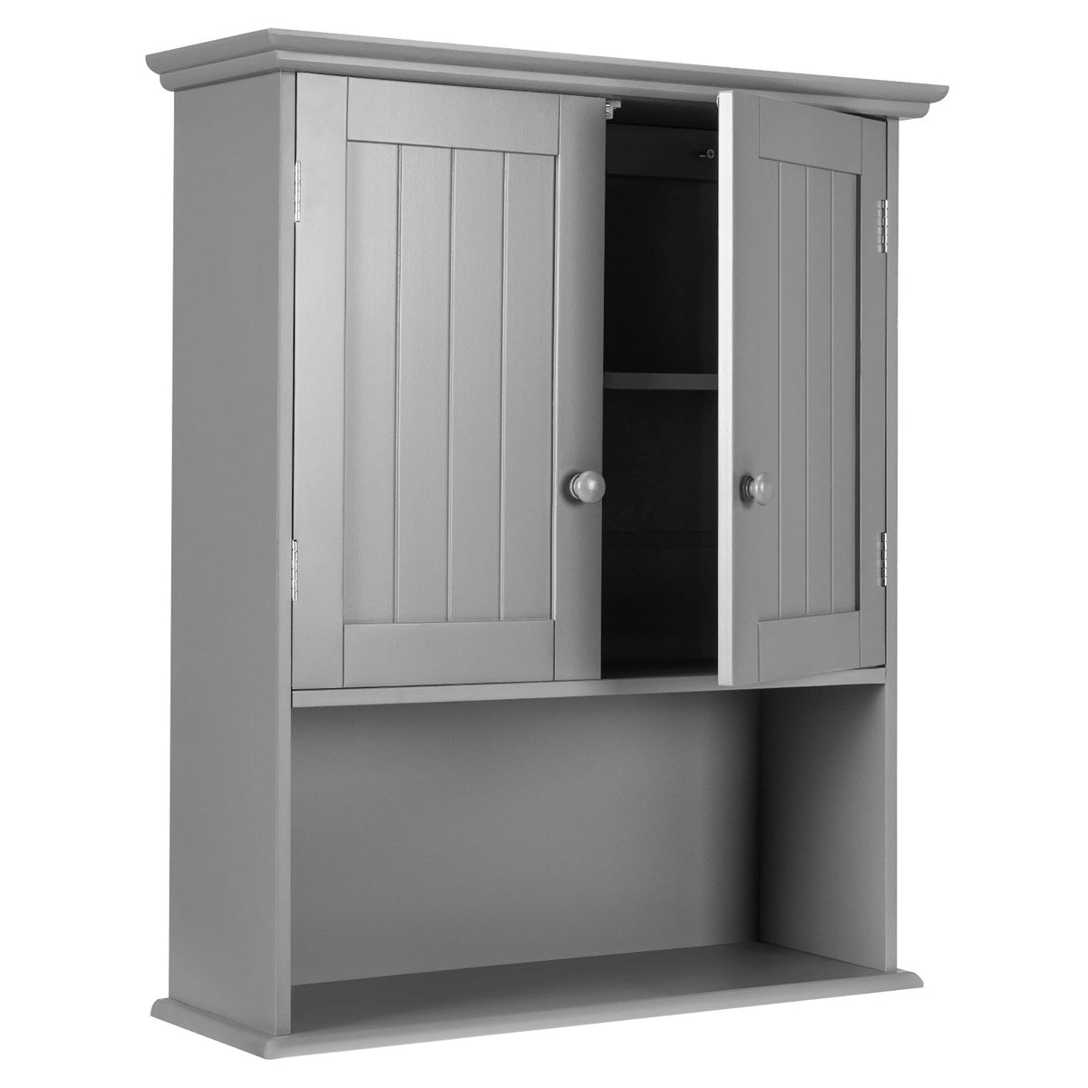 Goplus 8-in x 28-in x 23.5-in Grey Soft Close Bathroom Wall Cabinet