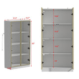 FUFU&GAGA Contemporary/Modern White Curio Cabinet with Wine Storage