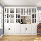 FUFU&GAGA Contemporary/Modern White China Cabinet with Wine Storage