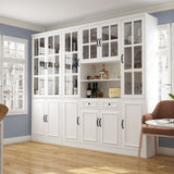 FUFU&GAGA Contemporary/Modern White China Cabinet with Wine Storage