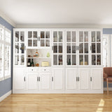 FUFU&GAGA Contemporary/Modern White China Cabinet with Wine Storage