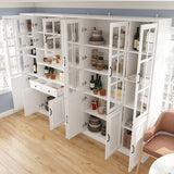 FUFU&GAGA Contemporary/Modern White China Cabinet with Wine Storage