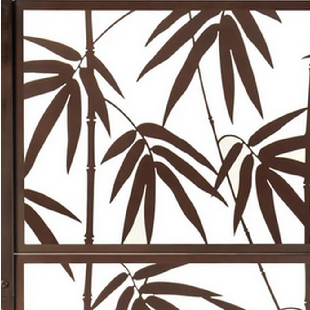 HIGHLANDERHOME 7-ft H x 3-ft W Brown Metal Galvanized Iron Decorative Metal Lattice-top Privacy Fence Panel