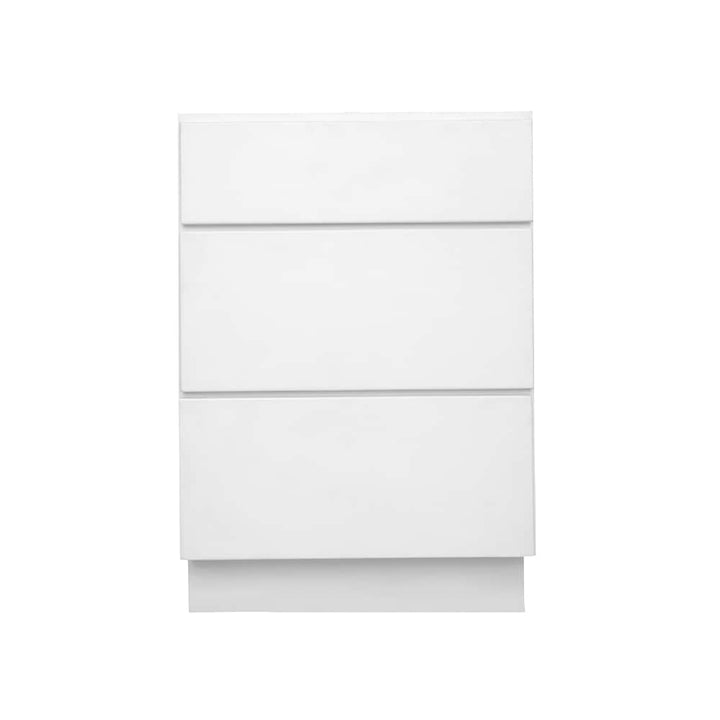 RELIABILT Fairplay 24-in W x 34.5-in H x 24-in D White 3-Drawers Base Ready To Assemble Plywood Cabinet (Flat Panel Style)