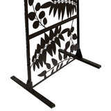 HIGHLANDERHOME 7-ft H x 3-ft W Brown Metal Galvanized Iron Decorative Metal Lattice-top Privacy Fence Panel