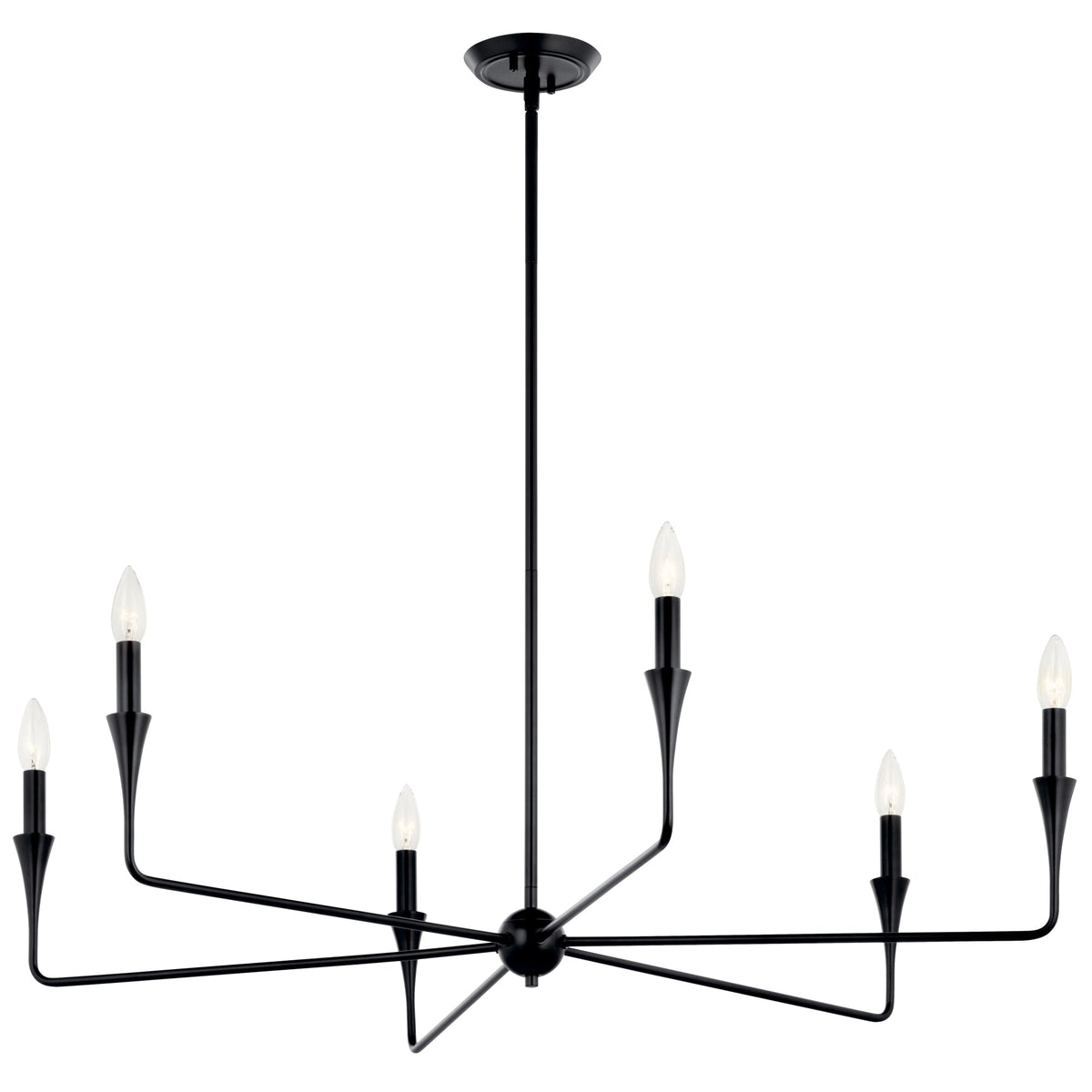 Kichler Alvaro 6-Light Black Modern/Contemporary Bare Bulb Chandelier