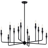 Kichler Alvaro 12-Light Black Modern/Contemporary Bare Bulb Chandelier
