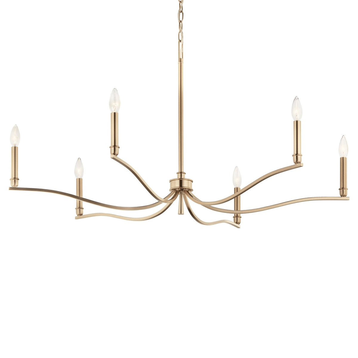 Kichler Malene 6-Light Gold Traditional Bare Bulb Chandelier