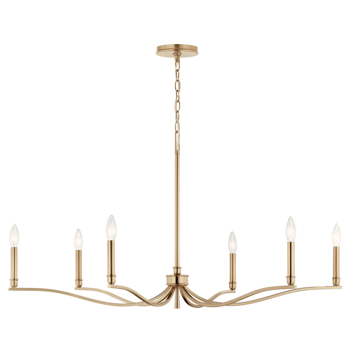 Kichler Malene 6-Light Gold Traditional Bare Bulb Chandelier