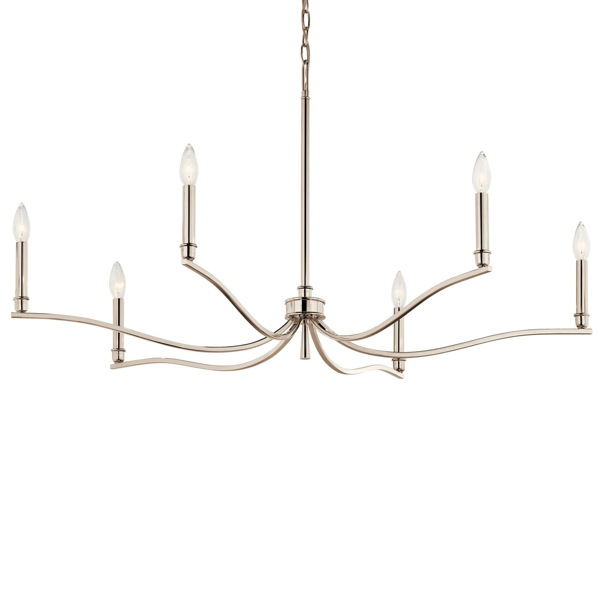 Kichler Malene 6-Light Polished Nickel Traditional Bare Bulb Chandelier