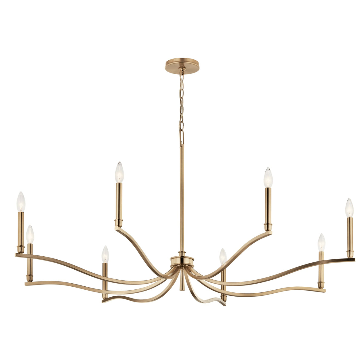 Kichler Malene 8-Light Gold Traditional Bare Bulb Chandelier