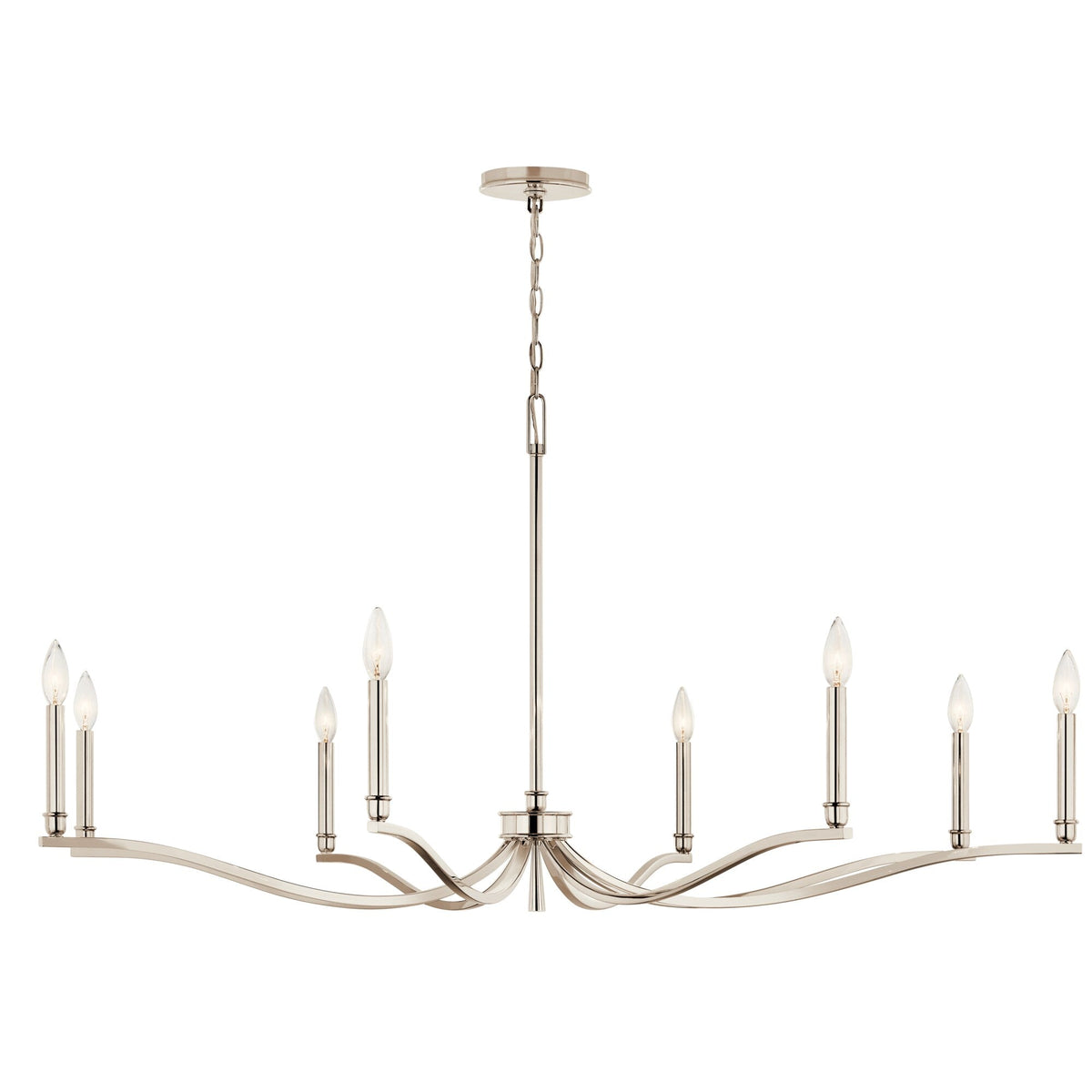 Kichler Malene 8-Light Polished Nickel Traditional Bare Bulb Chandelier