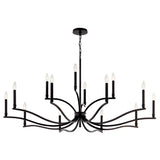 Kichler Malene 14-Light Black Traditional Bare Bulb Chandelier