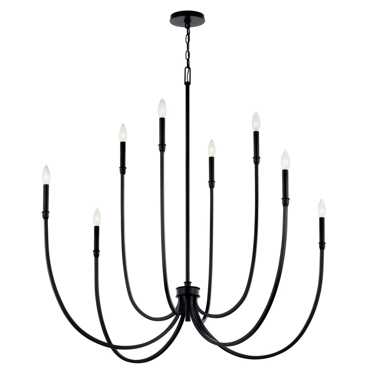 Kichler Malene 8-Light Black Traditional Bare Bulb Chandelier