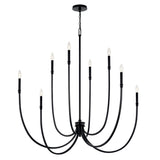 Kichler Malene 8-Light Black Traditional Bare Bulb Chandelier