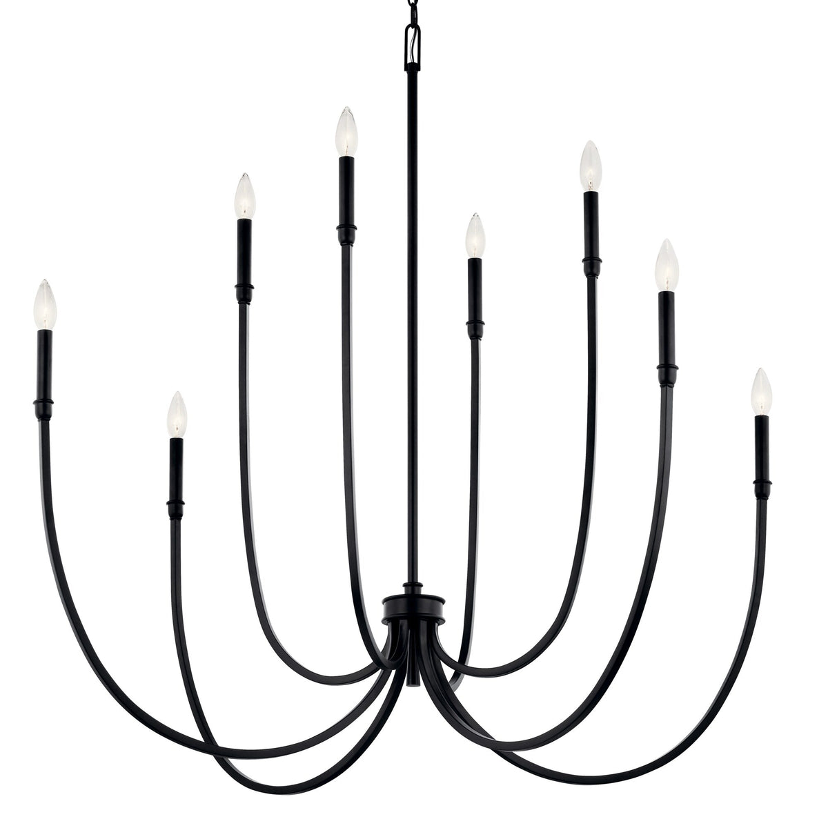 Kichler Malene 8-Light Black Traditional Bare Bulb Chandelier
