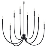 Kichler Malene 8-Light Black Traditional Bare Bulb Chandelier