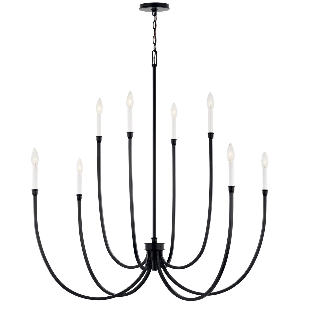 Kichler Malene 8-Light Black Traditional Bare Bulb Chandelier