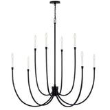 Kichler Malene 8-Light Black Traditional Bare Bulb Chandelier