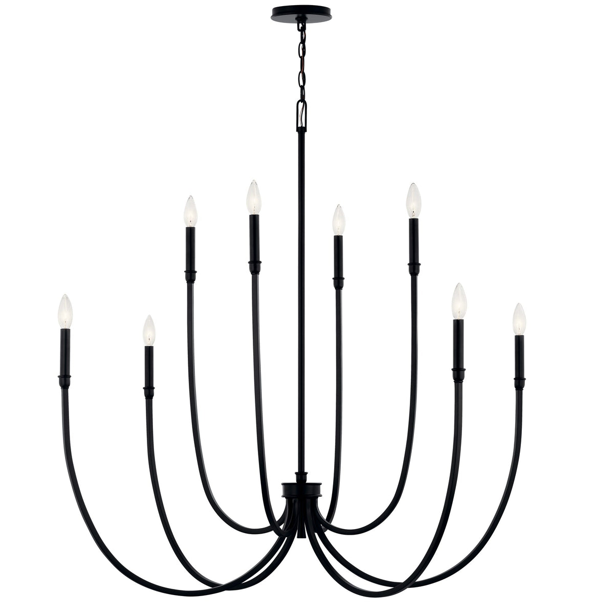 Kichler Malene 8-Light Black Traditional Bare Bulb Chandelier