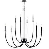 Kichler Malene 8-Light Black Traditional Bare Bulb Chandelier