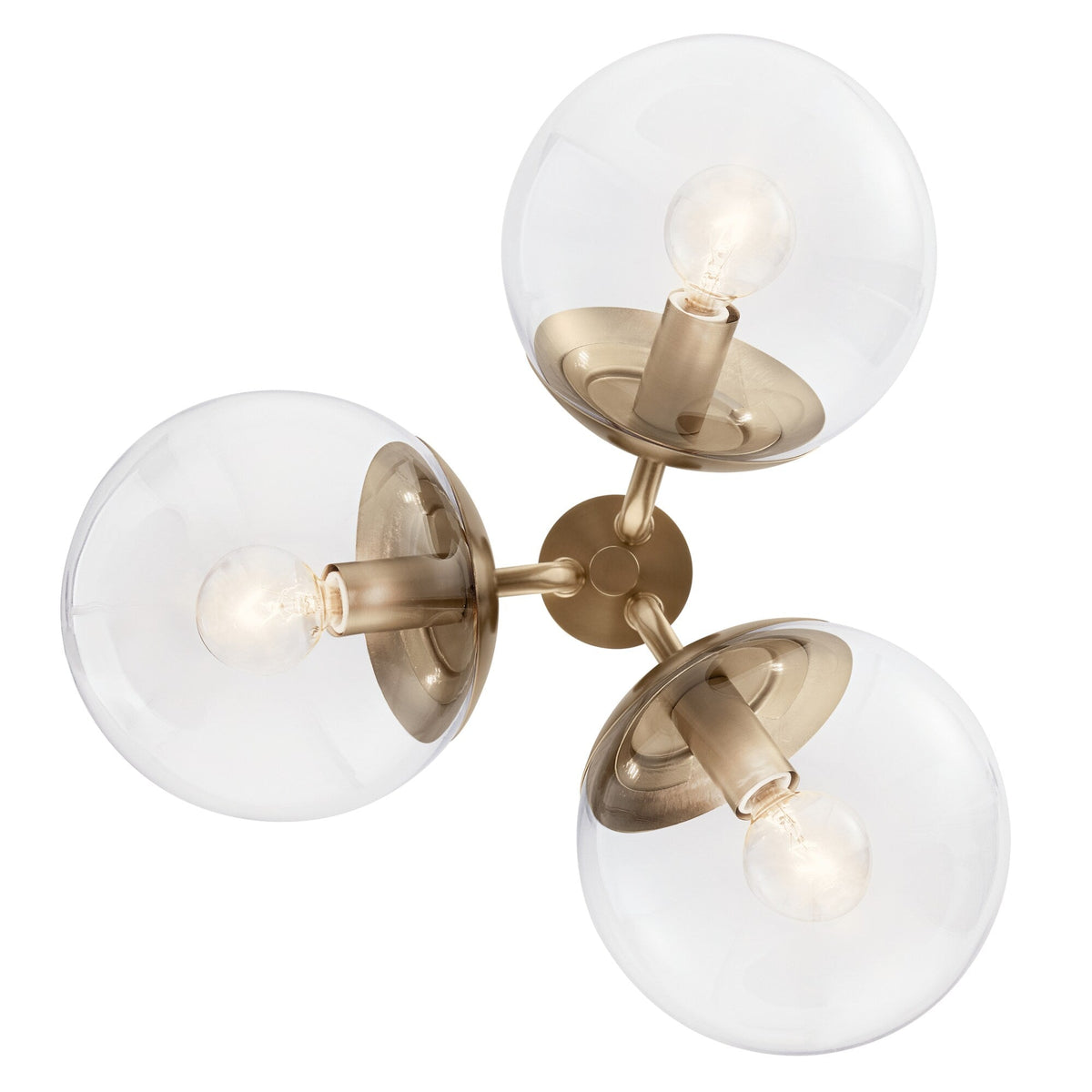 Kichler Silvarious 3-Light Gold Modern/Contemporary Chandelier