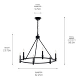 Kichler Carrick 6-Light Black Traditional Bare Bulb Chandelier