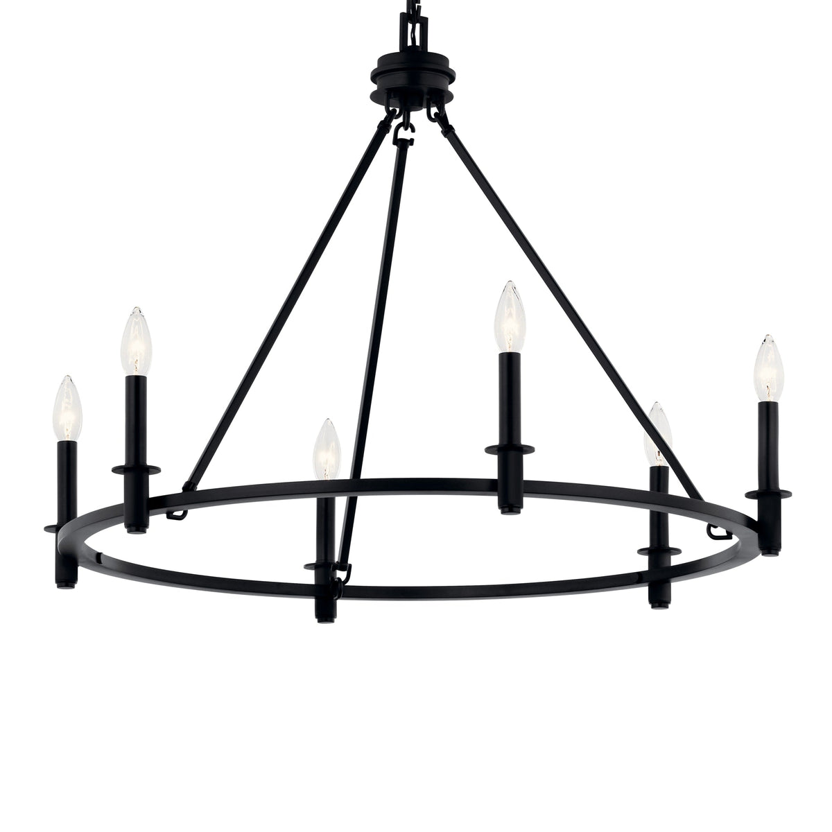 Kichler Carrick 6-Light Black Traditional Bare Bulb Chandelier