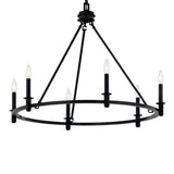 Kichler Carrick 6-Light Black Traditional Bare Bulb Chandelier