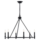 Kichler Carrick 6-Light Black Traditional Bare Bulb Chandelier