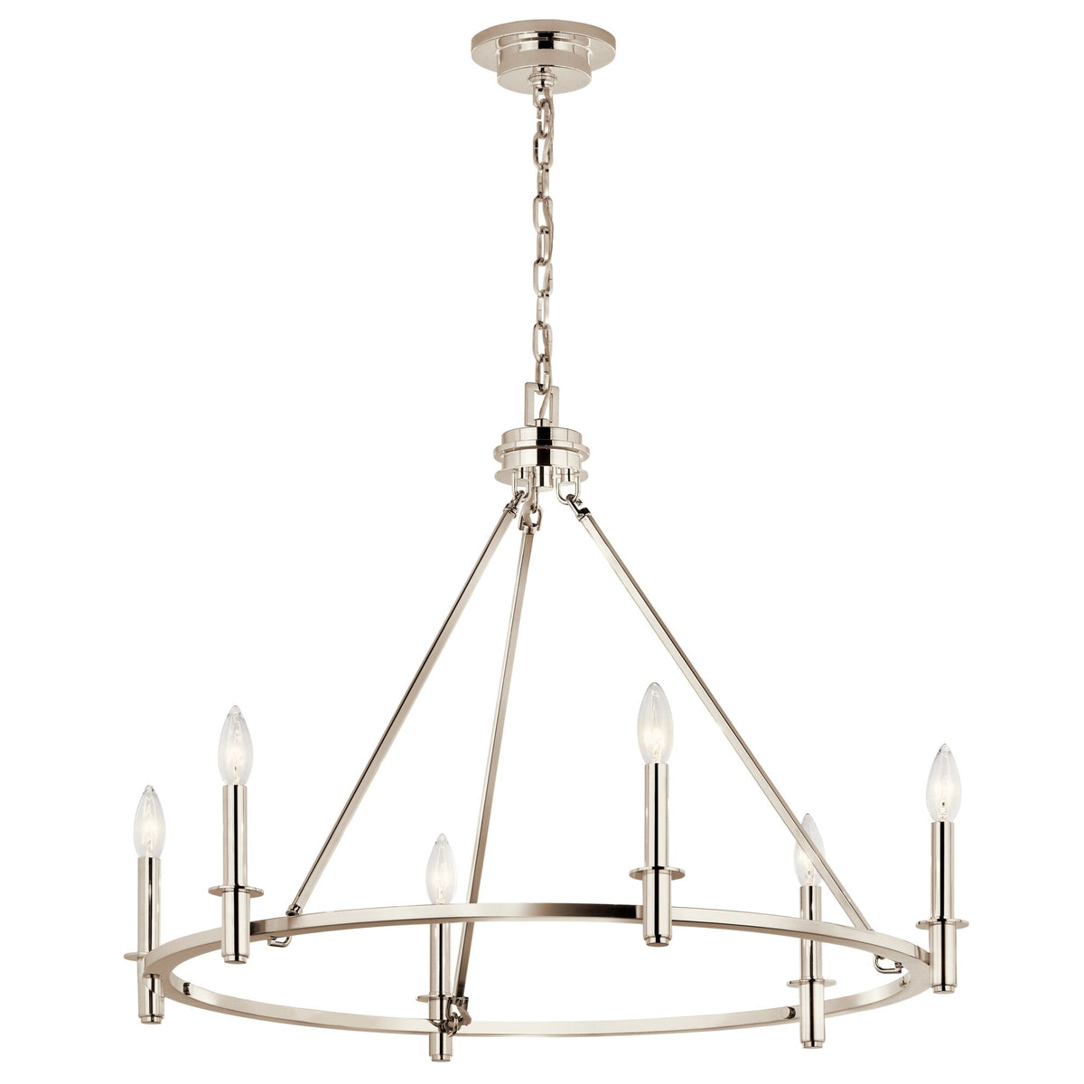 Kichler Carrick 6-Light Polished Nickel Traditional Bare Bulb Chandelier