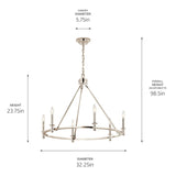 Kichler Carrick 6-Light Polished Nickel Traditional Bare Bulb Chandelier