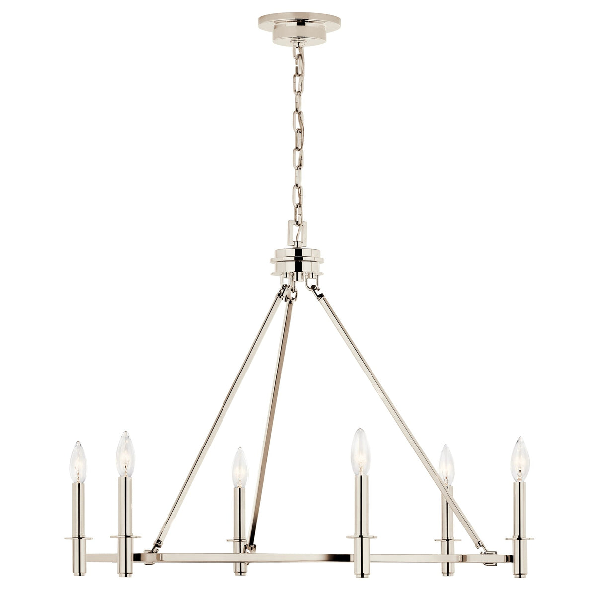 Kichler Carrick 6-Light Polished Nickel Traditional Bare Bulb Chandelier