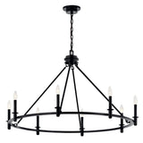 Kichler Carrick 8-Light Black Traditional Bare Bulb Chandelier
